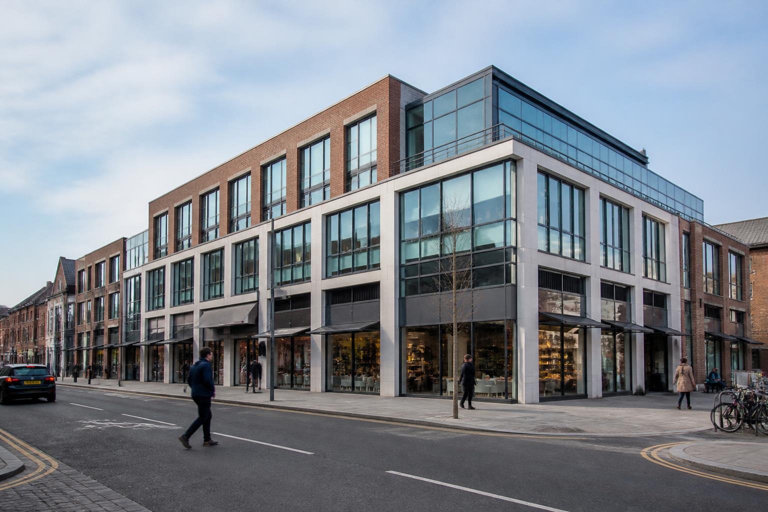Multi-let UK office building with retail units on the ground floor
